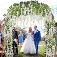 thumbnail image 3 of POINTERTECK 12PCS Artificial Fake Wisteria Vine Rattan Hanging Garland Silk Flowers String Home Party Wedding Decor, 3 of 8