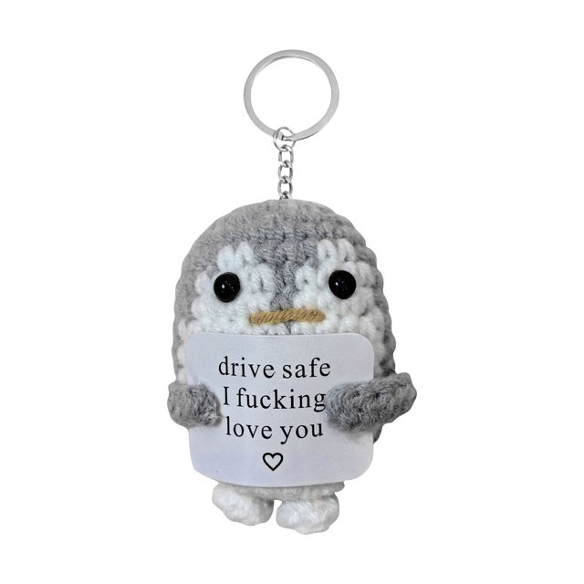 Precio sorpresa!Colgante de llavero tejido con pequeño pingüino divertido y lindo