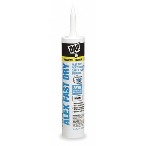 DAP ALEX FAST DRY Acrylic Latex Caulk Plus Silicone, White, 12 Pack