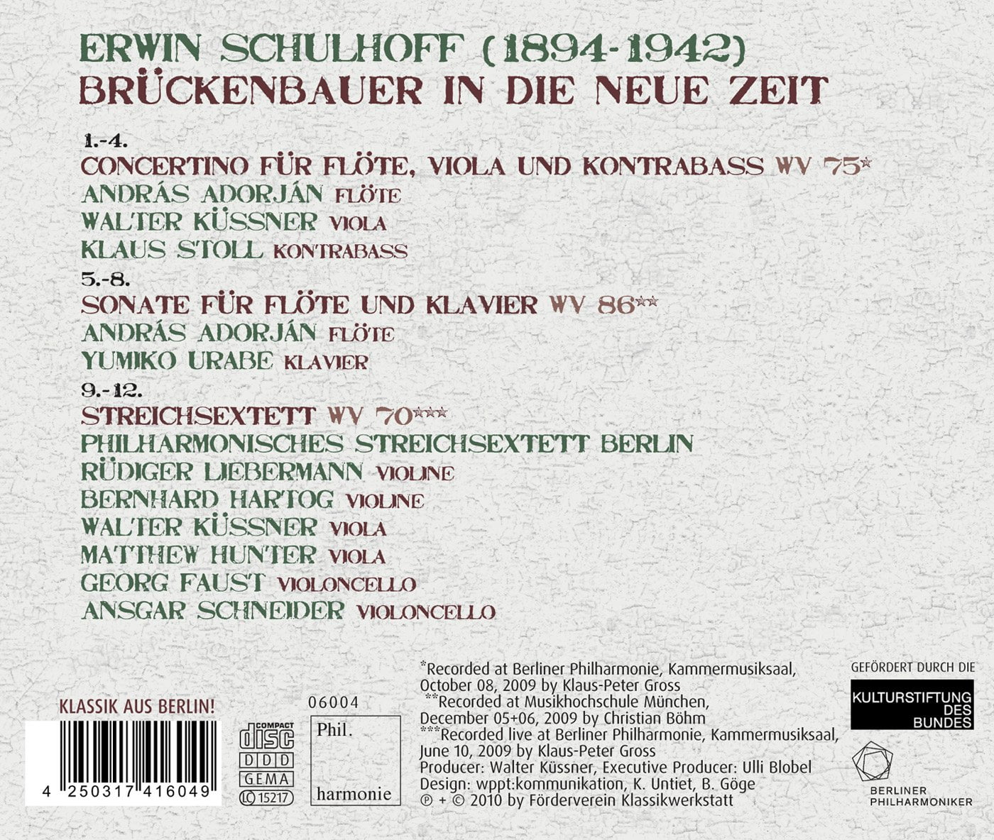 Philharmonisches Streichsextett - Bruckenbauer in Die Neue Zeit - Music & Performance - CD