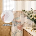 thumbnail image 3 of No Hook Shower Curtain, Vintage Envelope Shower Curtains for Bathroom with See Through Top Window, Abstract Art Travel Maps Waterproof & Washable Bath Curtain 60"x72", 3 of 9
