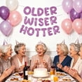 thumbnail image 6 of LZLINGMEI Set of 3 Pre Strung Older Wiser Hotter Glitter Banner Funny Birthday Banner for Women Birthday Party Decorations Birthday Sign Birthday Gift, 6 of 6