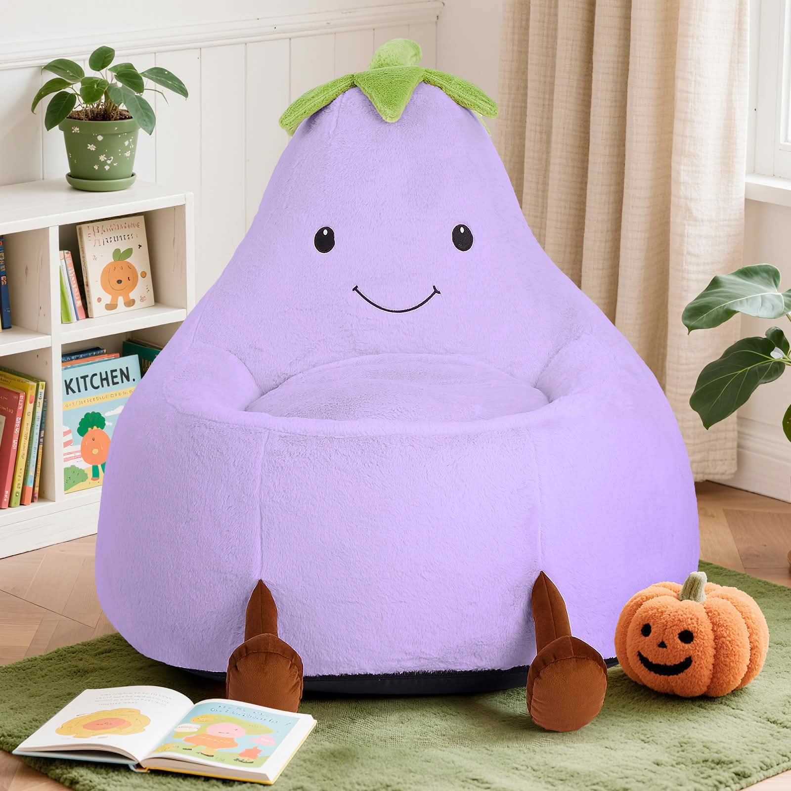 MAYEERTY Toddler Children's Bean Bag Chair Artificial Rabbit Fur Cover Teenager Filled Sofa