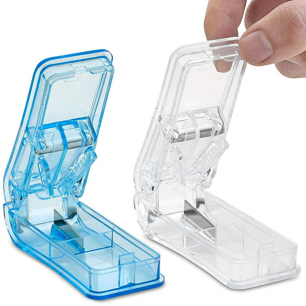 Pill Splitters (Pack of 2) Pill Cutters with V Grip for Small and