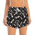 thumbnail image 2 of Balery Honey Bees at Night Pantalones cortos deportivos para mujer con forro y dos bolsillos, elásticos, para entrenamiento, gimnasio, yoga-Medium, 2 of 7