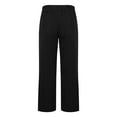 thumbnail image 5 of COSFO Womens Pants Black Casual Solid High Waisted Straight Leg Pants with Pocket Loose Pants, 5 of 7