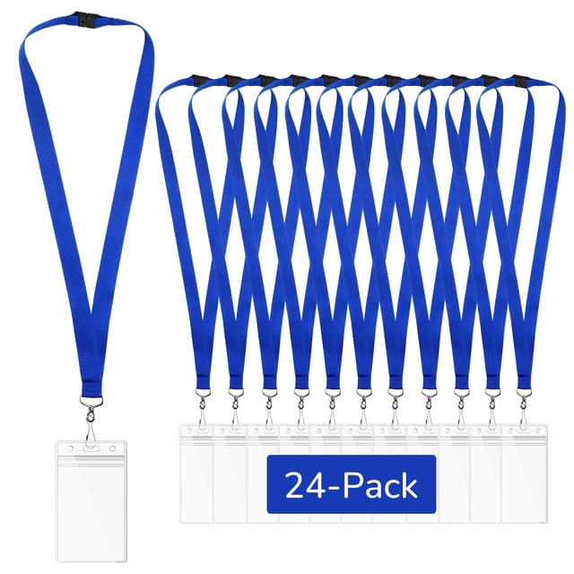 Lanyards WEZEBEL de 24 unidades con cierre de seguridad y porta credencial impermeable