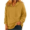 thumbnail image 3 of BiZtdJrK Lightweight Hoodie Sweatshirt for Women V Neck Drawstring Hoodies Lightweight Oversized Athletic Gym Pullover Tops Yellow XL, 3 of 7