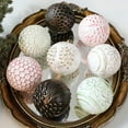 thumbnail image 6 of Vintage Christmas Ornaments for Tree Decorations - Rustic Christmas Ball Ornaments for Indoor Holiday Xmas Decor - 80mm 3.14Inch, Pack of 12, 6 of 8