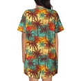 thumbnail image 3 of Naloa Colorful Hawaii Palms Women's Short-Sleeved Pajama Set, Loungewear, Summer pajamas, Breathable Cozy - XX-Large, 3 of 9