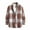 Brown, variant on Men Flannel Long Sleeve Casual Cotton Plaid Button Down Shirt Jacket with Lapel Neck Thick Heavyweight