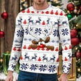 thumbnail image 2 of Chandail à Capuche Sans Capuche pour Hommes Hiver Chaud Col Rond Chandail Imprimé Flocon de Neige Père Noël Décontracté Confortable Doux, 2 of 4