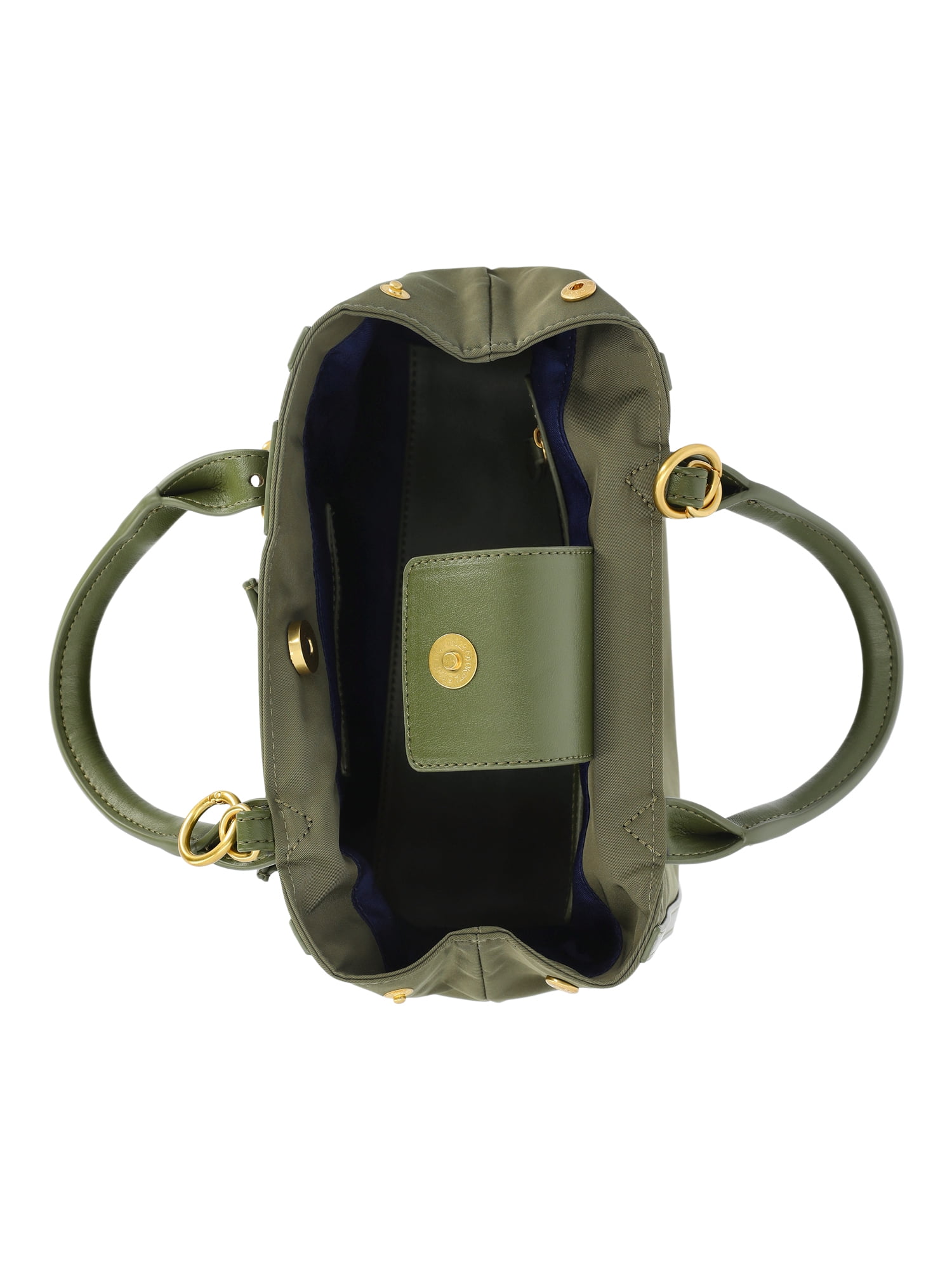 Free Assembly Women's Mixed Media Satchel, Army Green