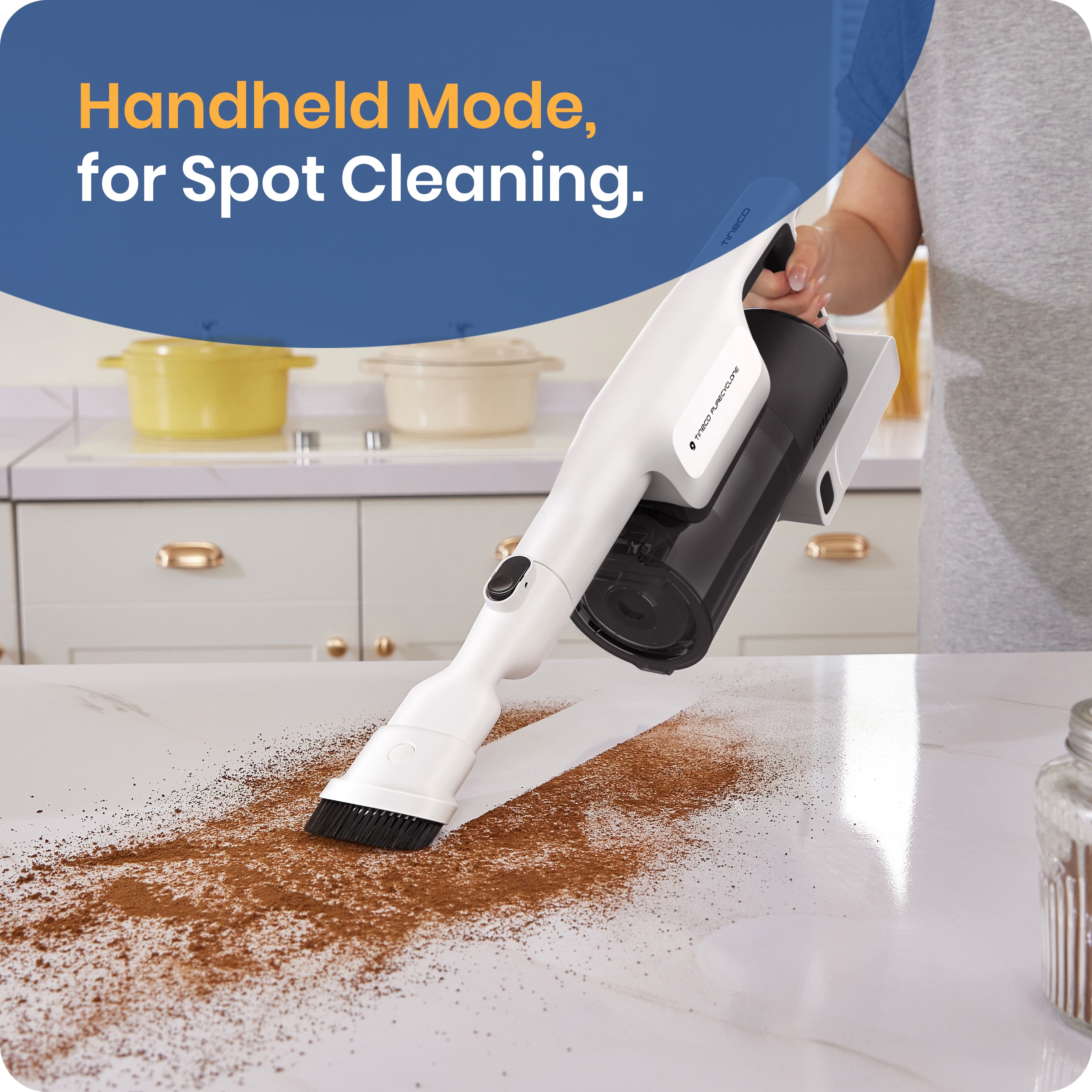 Tineco GO Slim 300W Cordless Stick Vacuum, Lightweight, Carpet, Area Rugs, Hard Floor, Upholstery, Strong Suction, Removeable Battery, LED Headlights, 40 Min Runtime