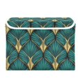 thumbnail image 7 of Yayeee Collapsible Cube Storage Bin with Lid Fabric Closet Decorative Basket with Handles, Green Abstract Pattern, 7 of 7