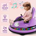 thumbnail image 6 of Jojoka Bumper Car for Kids, 12V Battery Powered Bumper Car for Toddlers with Remote, LED Lights, 360° Spin, Purple, 6 of 9
