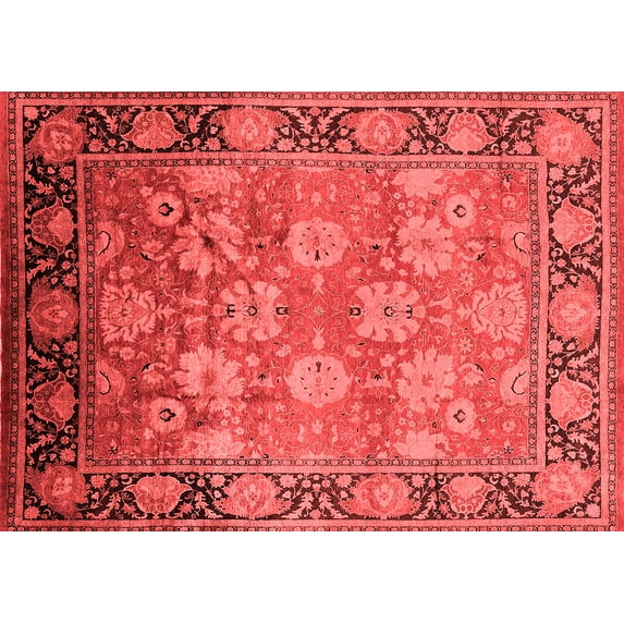 Ahgly Company Indoor Rectangle Oriental Red Traditional Area Rugs, 7' x 10'