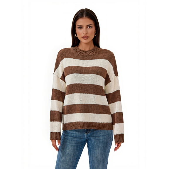 PRETTYGARDEN Women's Striped Sweater, Sizes S-XXL