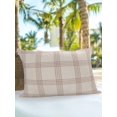 thumbnail image 4 of Outdoor Pillows Waterproof, Brown Checkered Throw Pillows with Inserts Included, Rustic Farmhouse Buffalo Plaid Indoor Outdoor Decorative Lumbar Pillow for Bed/Couch/Patio 12"x20", 1Pcs, 4 of 8