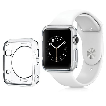 Apple Watch Case, by Insten Clear Transparent Ultra Thin Protective Rubber Gel Bumper Case For 42mm Series 1