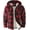 Red, variant on SPEEDRUN Mens Flannel Hoodie Plaid Jacket Fleece Sherpa Lined Full Zip Up Sweatshirt Winter Hooded Shirts Coat Black M