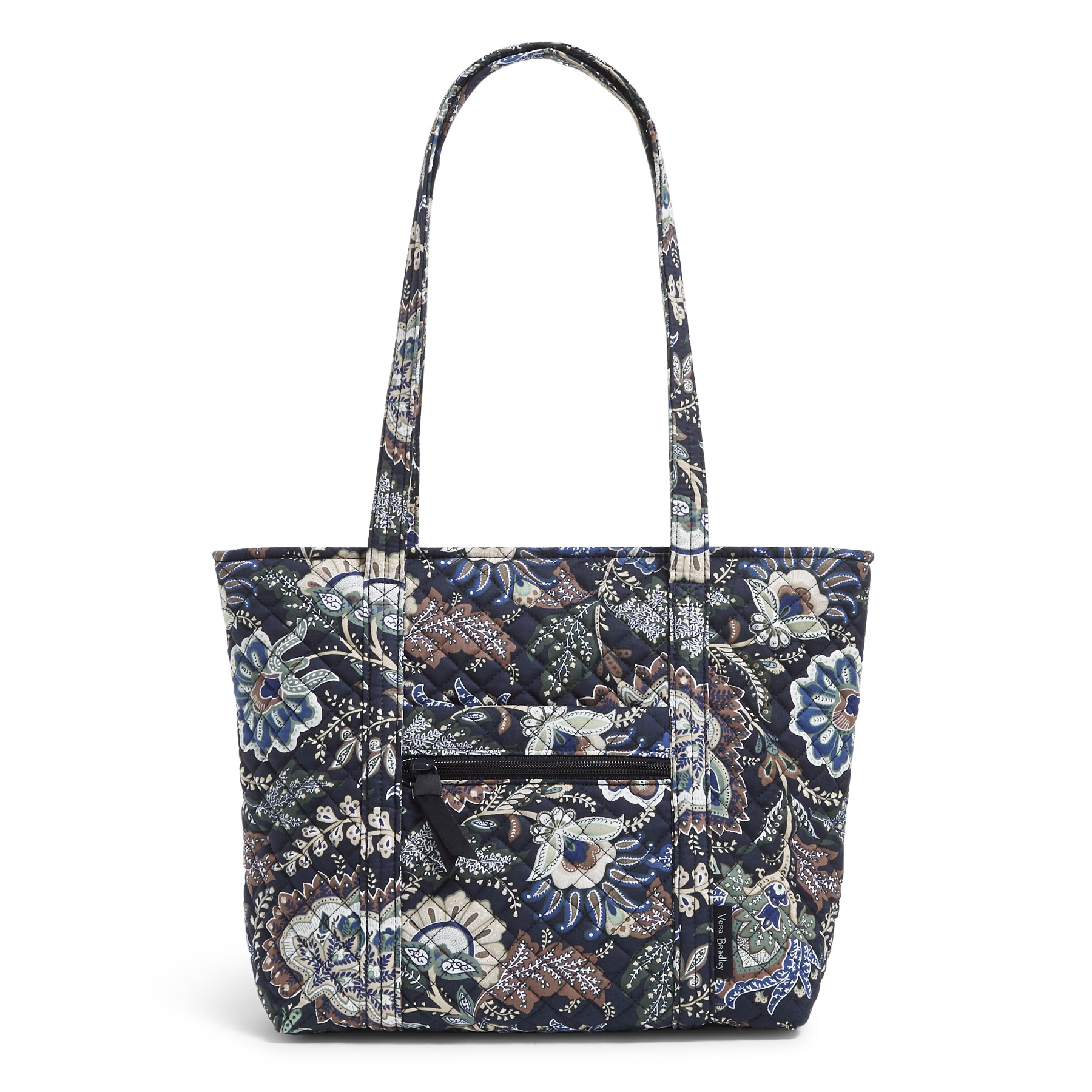 Vera Bradley Women's Recycled Cotton Small Vera Tote Bag Java Navy Camo