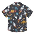thumbnail image 2 of Dailycode Small Short Sleeve Button Down Shirts Star Rocket Planet Casual Shirt 3-10 Years, 2 of 9