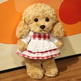 thumbnail image 4 of Peluche de perro creativo, vestido de peluche, animal suave y realista, muñeco de perro marrón, decoración para el hogar y la oficina, regalos para niñas y niños, 4 of 5