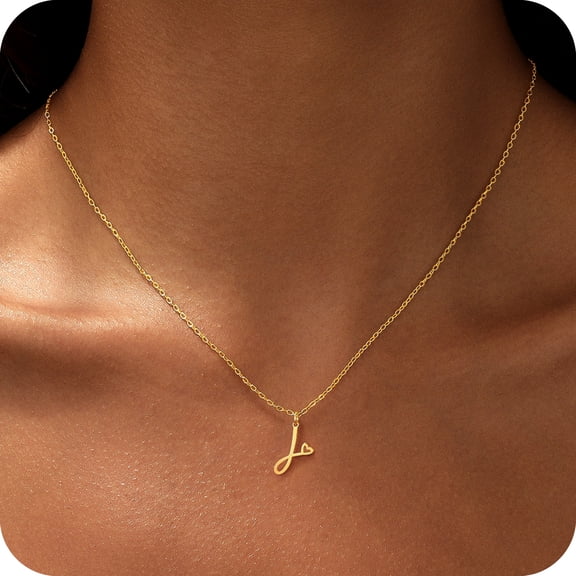 GOSFRY Initial Heart Necklaces for Women, Dainty 14K Gold Plated Letter Pendant A-Z Necklace Trendy Simple Cute Monogram Name Choker Necklace Jewelry Gifts