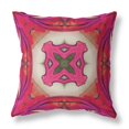 thumbnail image 1 of 20"x20" Hot Pink Zippered Broadcloth Geometric Throw Pillow, 1 of 3