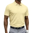thumbnail image 2 of CCRFTGI Mens Golf Polo Shirts Short Sleeve Casual Stretch Classic Fit Solid T-Shirts Fluorescence Yellow S, 2 of 5