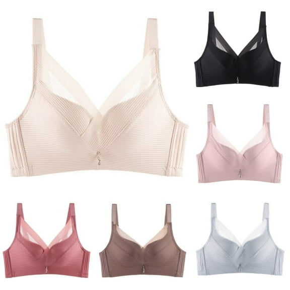 ATENAR Womens Bras,Wireless Bras for Women,Supportive Bras for Women,Comfort Fit,Soft,Solid,Nylon,Beige,S(US:4)