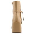 thumbnail image 4 of Journee Womens Beverley Covered Block Heel Square Toe Booties, Widths Available, 4 of 10