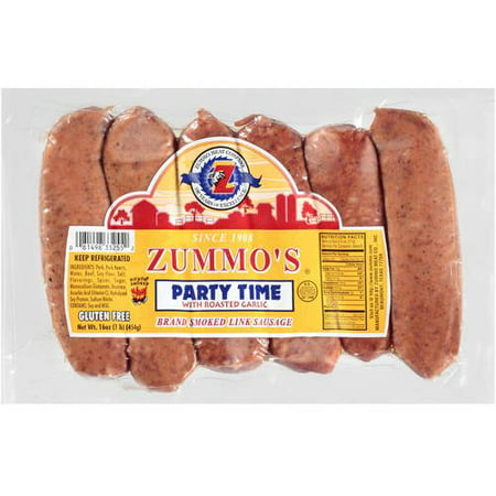 zummo party smoked roasted sausages garlic oz ct link brand walmart