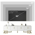 thumbnail image 3 of TUANLUO Television Stand with 4 Doors, TV Console for 80" TVs, TV Cabinet with Adjustable Metal Legs and Shelves, Modern Entertainment Center, TV Stand Furniture for Living Room Bedroom, White, 3 of 10