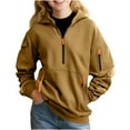 thumbnail image 2 of Cowsor Boy's Fleece Hoodie Casual Long Sleeve 1/4 Zipper Pullover Sweatshirts, 2 of 6