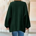 thumbnail image 5 of Royisotas Womens Sweaters Knitted Cardigan Coat Winter Green Solid Color Loose Fit Long Sleeve Tops for Women Fashion, 5 of 5