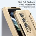 thumbnail image 5 of For Samsung Galaxy Z Fold 4 5G Phone Case，Shockproof PU Leather Anti-drop 180 Folding Case,PC Stand Case Cover With Kickstand, 5 of 5