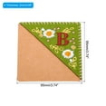 thumbnail image 2 of Uxcell Embroidered Corner Bookmark Cute Flower Stitched Triangle Book Page Mark for Book Lover Teacher Green Letter B, 2 of 6