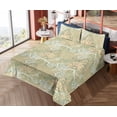 thumbnail image 4 of Ambesonne Vintage Fitted & Flat Sheet with Sham 3 Pcs Set, Art Nouveau Retro Floral, Twin XL, Pistachio Green and Peach, 4 of 5