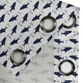 thumbnail image 4 of Ambesonne Anchor Grommet Curtain, Aquatic Modern Sharks, 50" x 84", Indigo White, 4 of 6