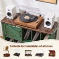 thumbnail image 4 of LELELINKY Large Record Player Stand Holds 450 Albums, 39" Farmhouse Wood Storage Cabinet with Barn Doors for Living Room, Green, 4 of 8
