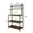 thumbnail image 6 of Ktaxon 67" 5-Tier Industrial Baker's Rack, Microwave Oven Stand, Free Standing Kitchen Island Utility Cart Storage Shelf Organizer with 10 Hooks, Rustic Brown Finish, 6 of 11