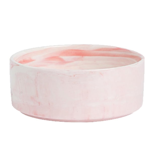 Stim 13cm Cuenco de cerámica para gatos y perros, plato elevado para comida y agua con marco de madera antideslizante