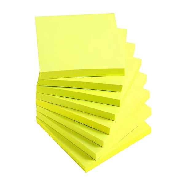 CCOCC Sticky Notes 3x3 Inches,Bright Yellow Self-Stick Pads,Easy to Post for Home,Office,Notebook,8 Pads/Pack