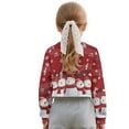 thumbnail image 2 of COEQINE Back to School Crop Top for Girls, Cute Fall Winter Long Sleeve Sweatshirt, Comfy Casual Crewneck Pullover for School Age 7-8, Snowman Musical Note Red, 2 of 7