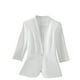 thumbnail image 2 of Blazer de mujer, moda informal, color liso, bolsillo, cuello vuelto, manga 3/4, blusa de dacrón, 2 of 5