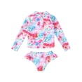 thumbnail image 2 of inhzoy Kids Girls 2PCs Swimsuit Rashguard Swim Shirt and Bottom Sets Swimwear Beachwear with UPF 50+ Abstract Fish Scales 6, 2 of 9