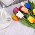 thumbnail image 5 of Uxcell 14" Artificial Tulips Flowers Floral Arrangements Bouquet Decor, White 15 Stems, 5 of 6