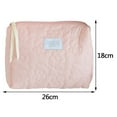 thumbnail image 2 of Quilted Flower Cosmetic Bag Cute Make Up Bag Large Capacity Soft Casual for Work, 2 of 9